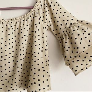 AMUSE SOCIETY off shoulder polka dot top